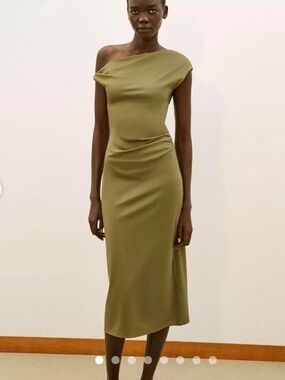 green midi dress zara HALTER - Dark Olive green Zara | Dresses | Zara